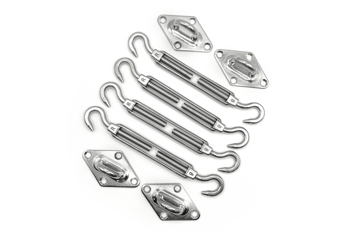 Shade Matters Hardware 3- 8mm Marine grade stainless steel sail mounting kit