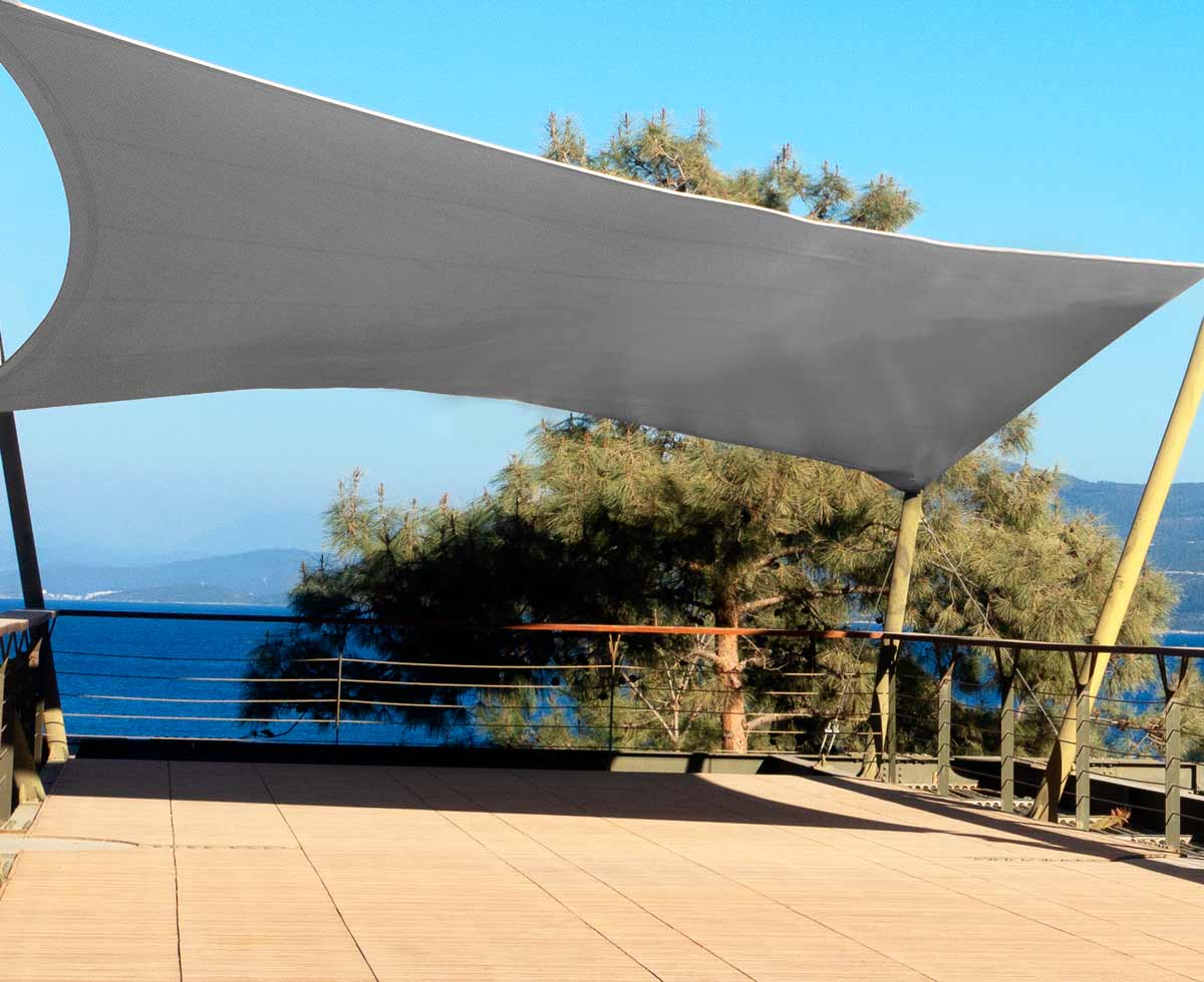 Grey Square Waterproof Shade Sail – Quatra Netting