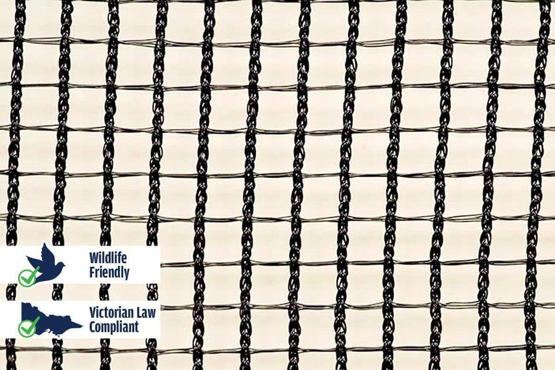 Quatra Bird Netting Black Cross Weave Hail Protection Netting 105GSM : 10m x 5m