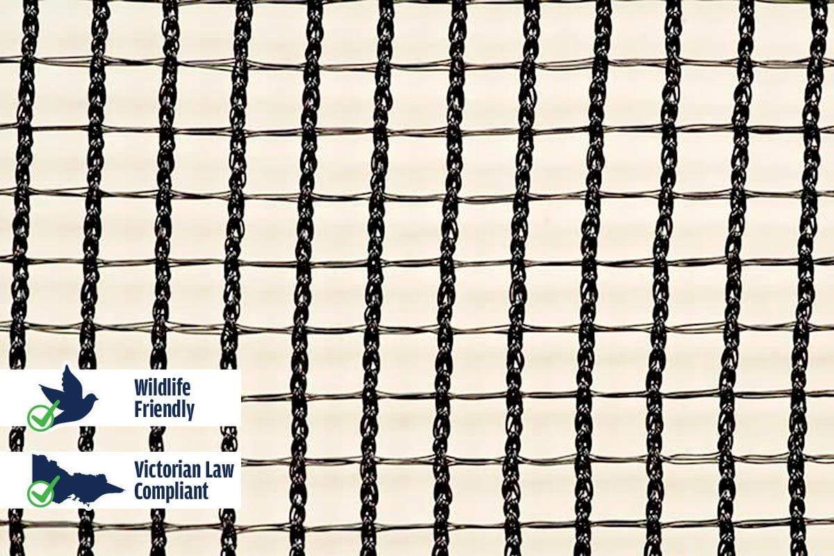 Quatra Bird Netting Black Cross Weave Hail Protection Netting 105GSM : 25m x 5m