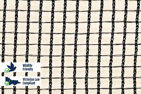 Quatra Bird Netting Black Cross Weave Hail Protection Netting 105GSM : 25m x 5m